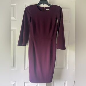Calvin Klein Deep Purple Long Sleeve Dress